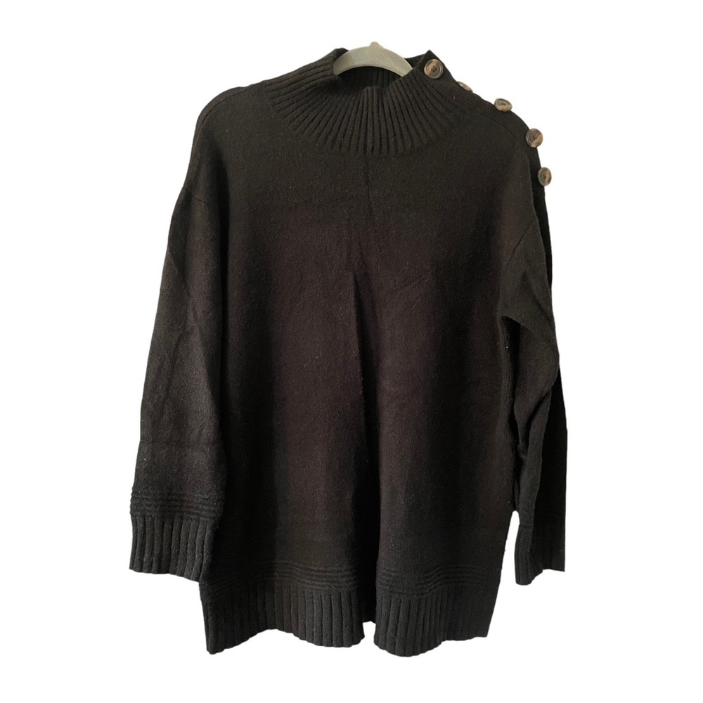 Anthropologie Margarita Tunic Sweater Button shoulder Detail Medium